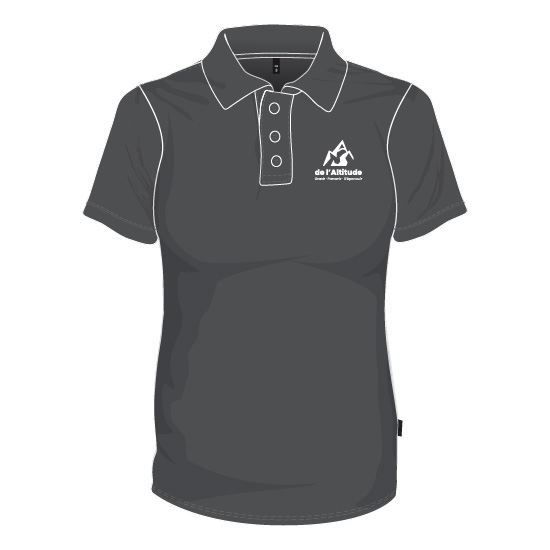 Image sur Polo avec boutons (polyester / Gris foncé)