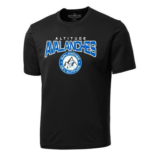 Image sur T-shirt col rond manches courtes - Avalanches (Noir) (100% polyester)